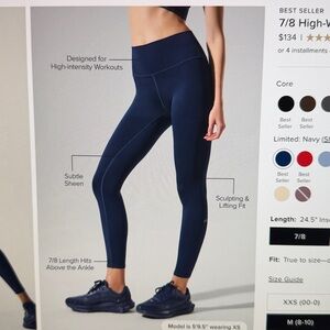 Excellent condition ALO 7/8 Airlift Leggings in Navy small